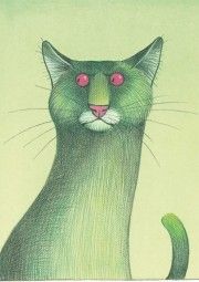 Картички Inkognito Ph 23107 Katze grün
