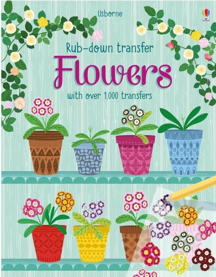 Flowers Rub-down transfer Book 