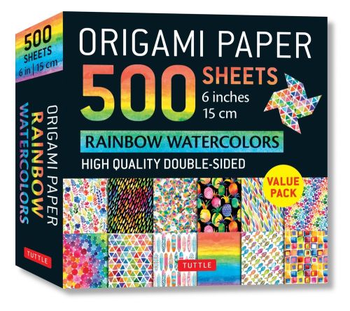 Origami Paper 500 sheets Rainbow Watercolors  (15 cm)