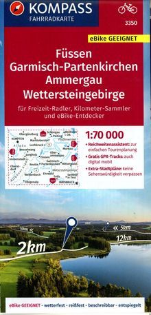 Map Füssen, Garmisch-Partenkirchen, Ammergau, Wettersteingebirge KF 1:70.000