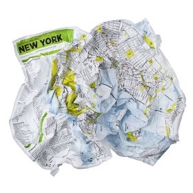 CRUMPLED CITY MAP NEW YORK