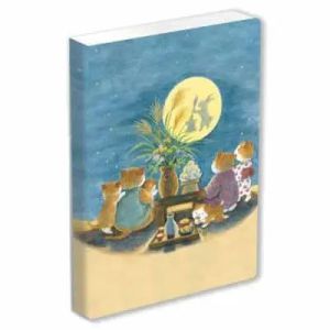 Journal Kawaii Cat (Rabbit Moon)  Lined 144 Page A5 Notebook